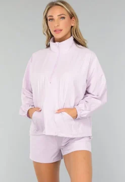 Lila Short Set met Windjack