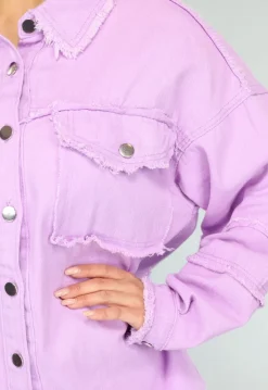 Lila Spijker Blouse met Ruffle Afwerking