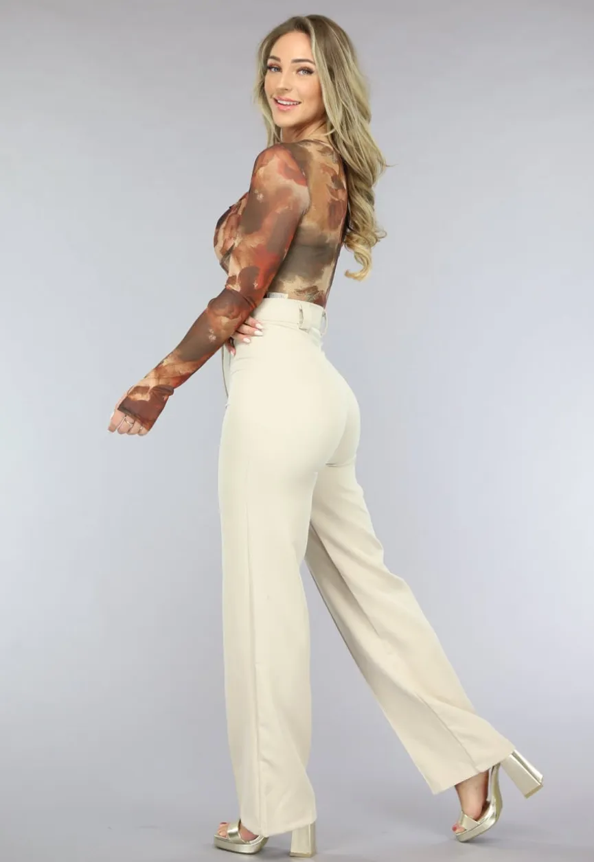 Longsleeve Korset Bodysuit met Renaissance Print