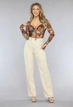 Longsleeve Korset Bodysuit met Renaissance Print
