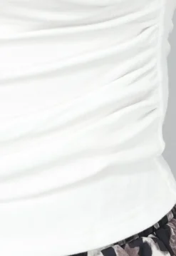 Longsleeve Witte Top met Hoge Kraag