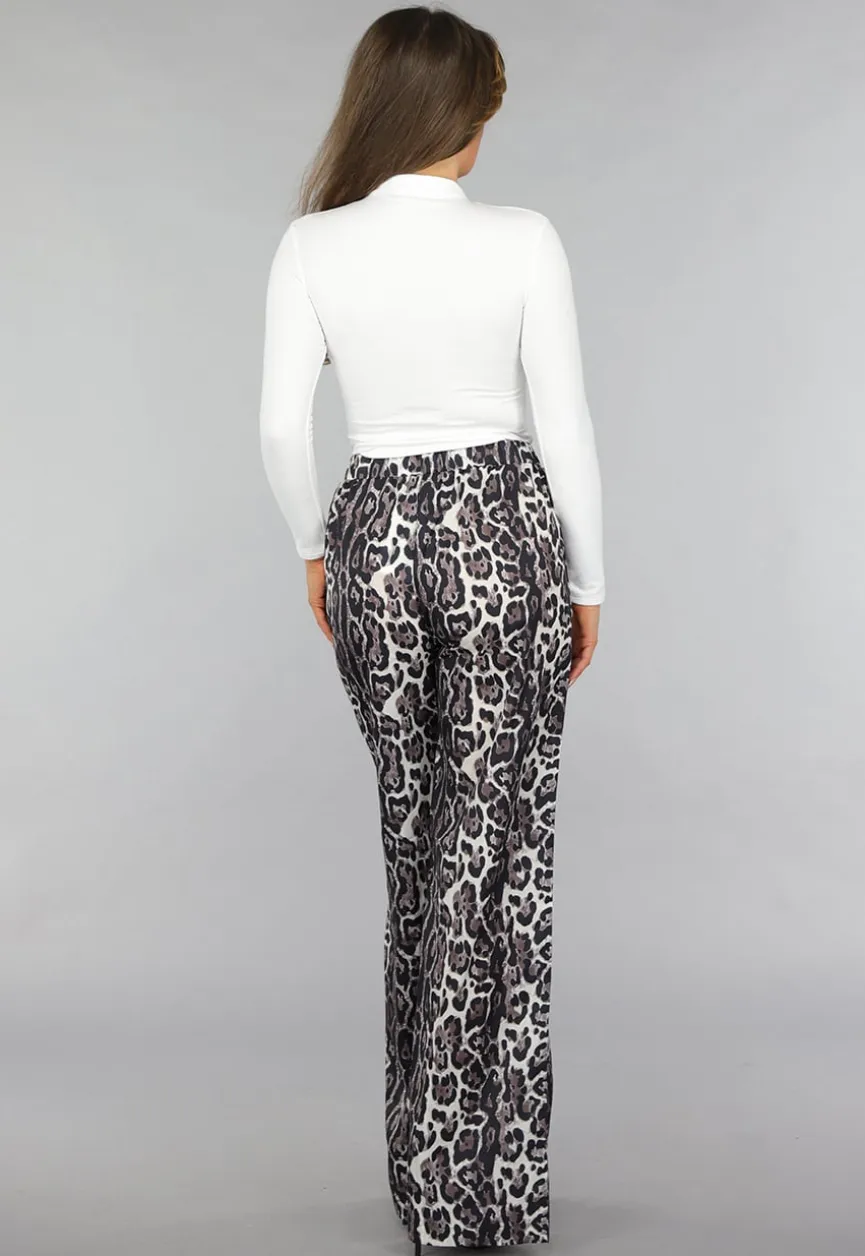 Longsleeve Witte Top met Hoge Kraag