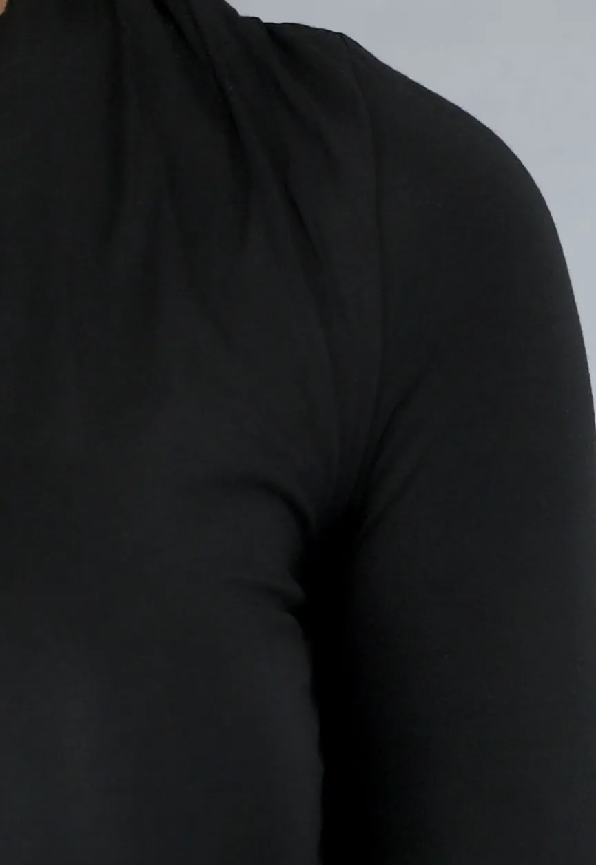 Longsleeve Zwarte Geplooide Top
