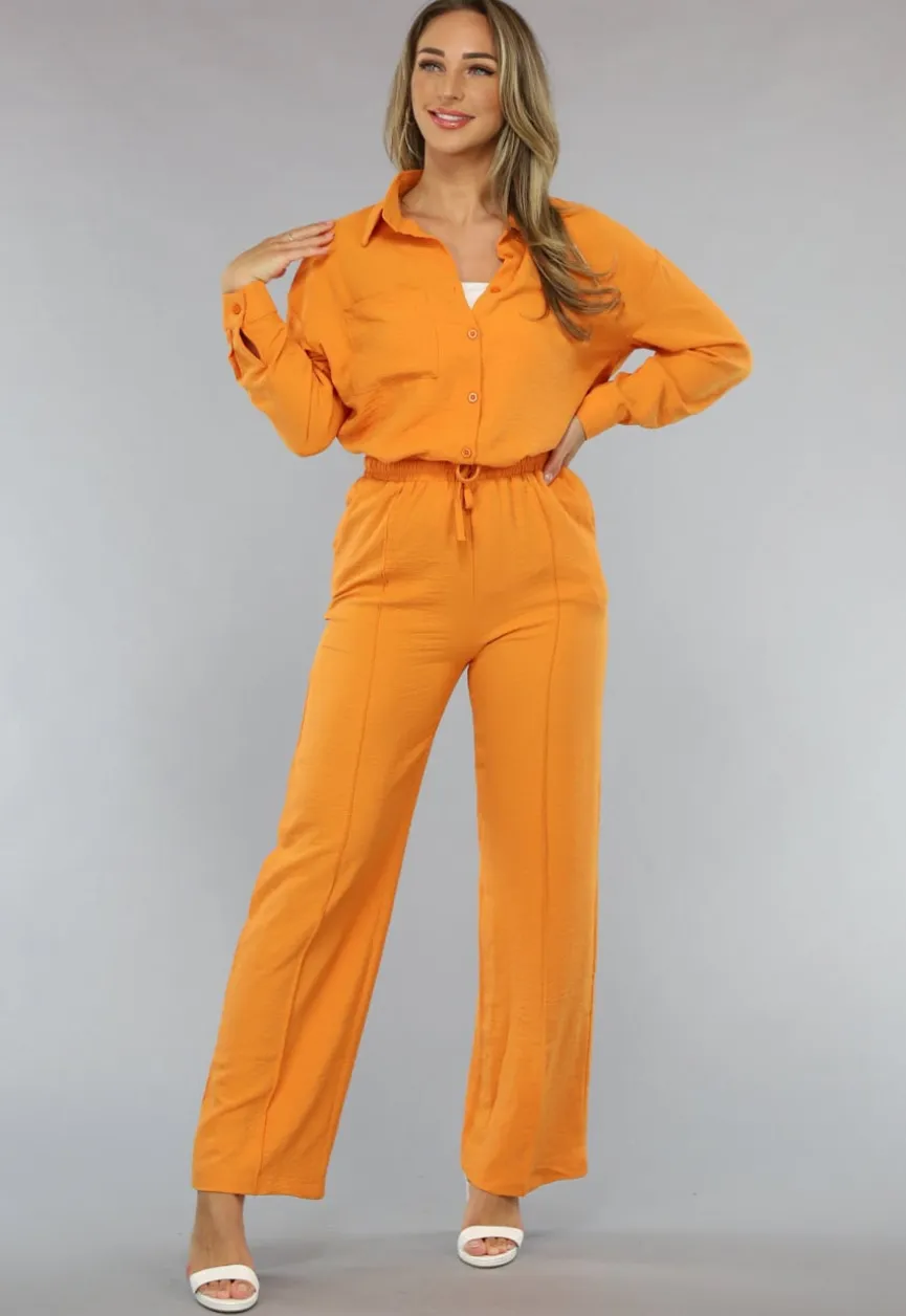 Matchende Set met Blouse in Oranje
