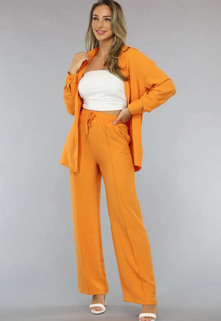 Matchende Set met Blouse in Oranje