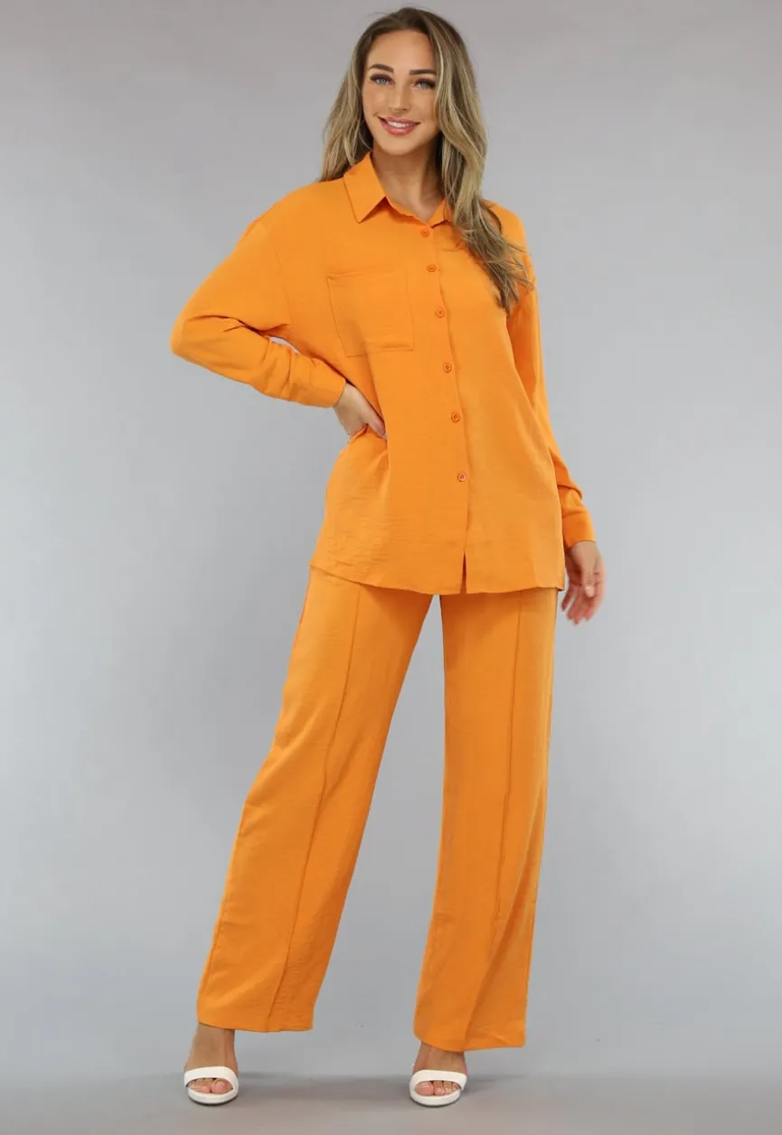 Matchende Set met Blouse in Oranje