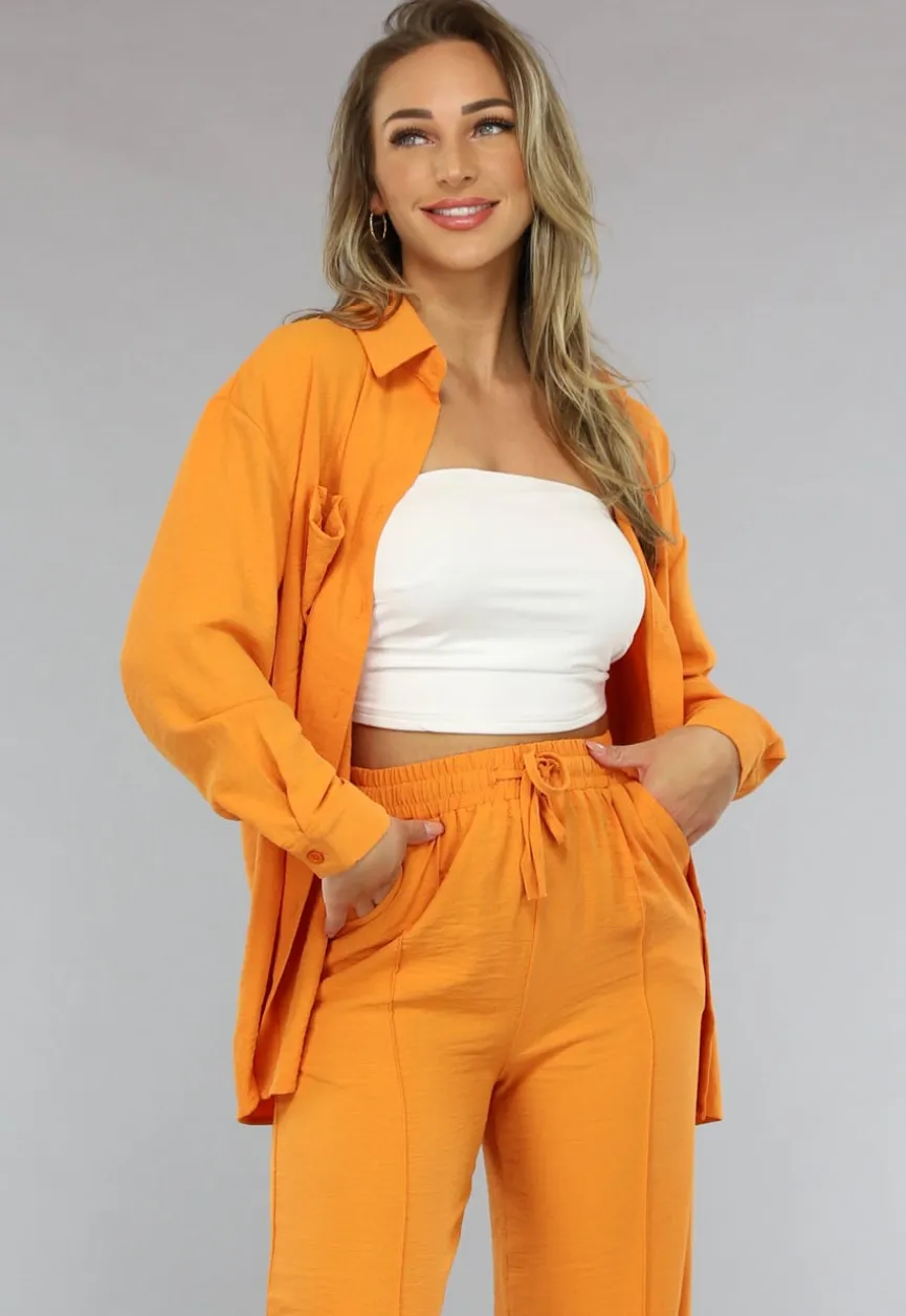 Matchende Set met Blouse in Oranje