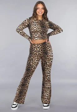 Matching Stretch Flair Set met Lichte Leopard Print