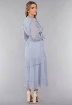 Maxi Jurk in Blauw met Ruffles