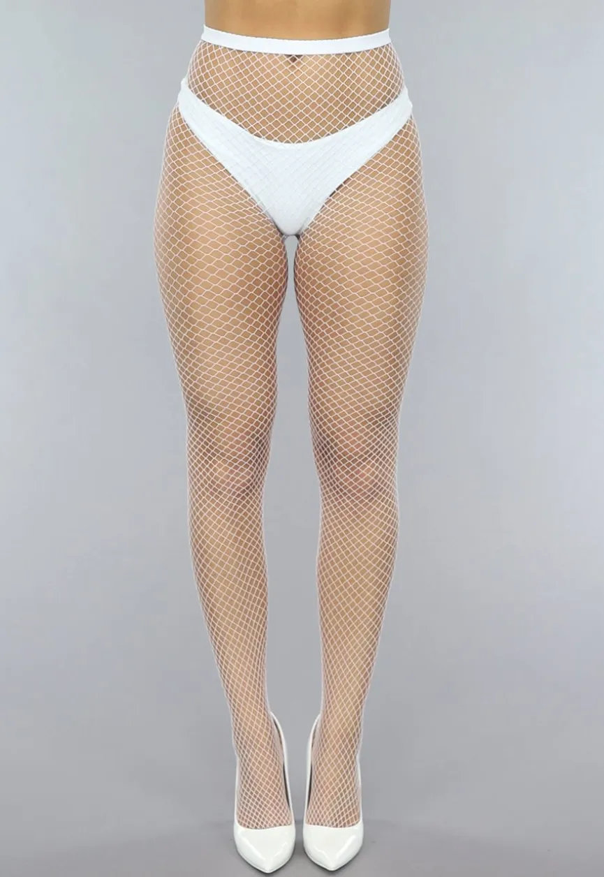 Medium Fishnet Netpanty in Wit