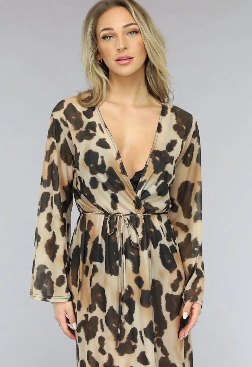 Mesh Leopard Kimono Lang