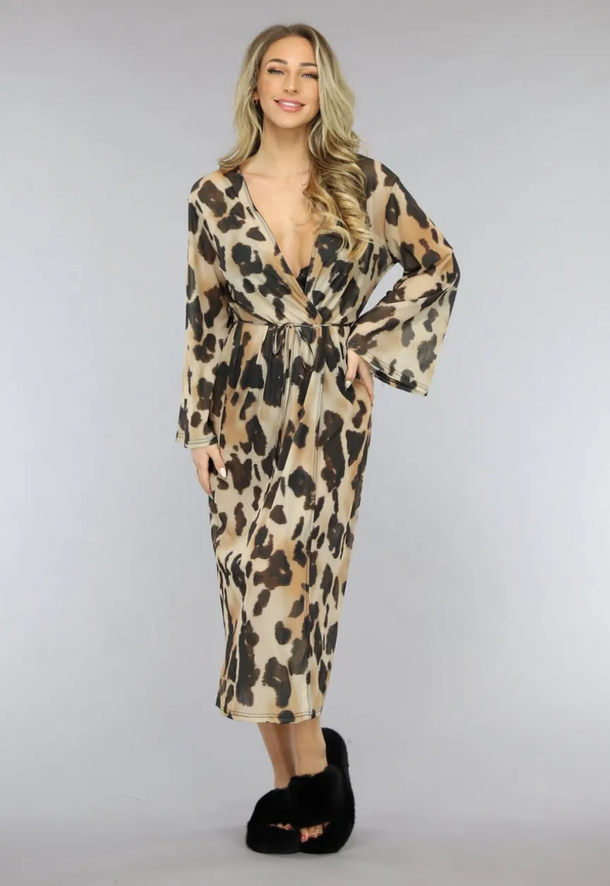 Mesh Leopard Kimono Lang