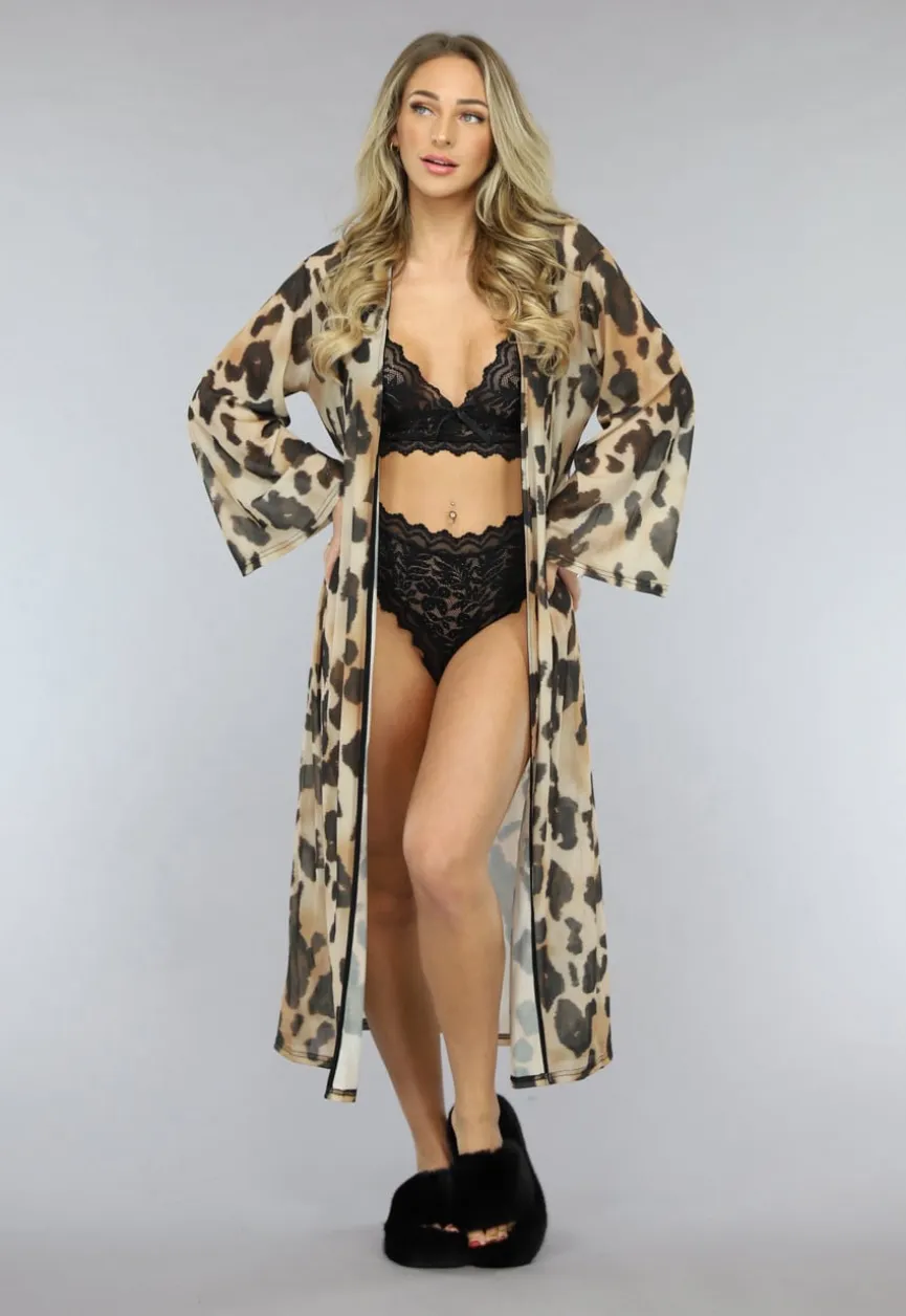 Mesh Leopard Kimono Lang