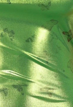 Metallic Groene Maxi Jurk met Vlinders