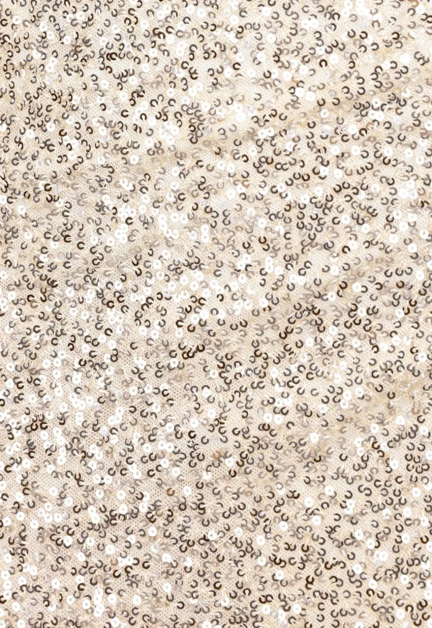 Midi Beige Wikkelrok met Lovertjes