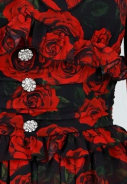 Mini Jurk met Lange Mouwen en Bloemenprint