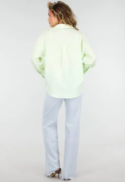 Mintgroene Blouse met Knoopsluiting
