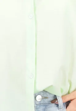 Mintgroene Blouse met Knoopsluiting