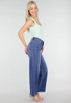 Mintgroene Body met Vierkante Hals en Brede Bandjes