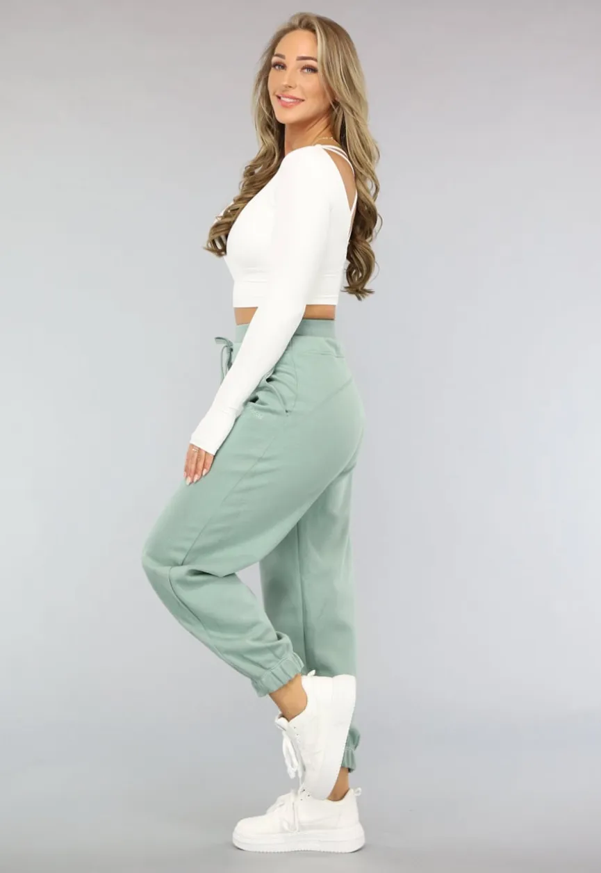 Mintgroene Joggingsbroek met Veters