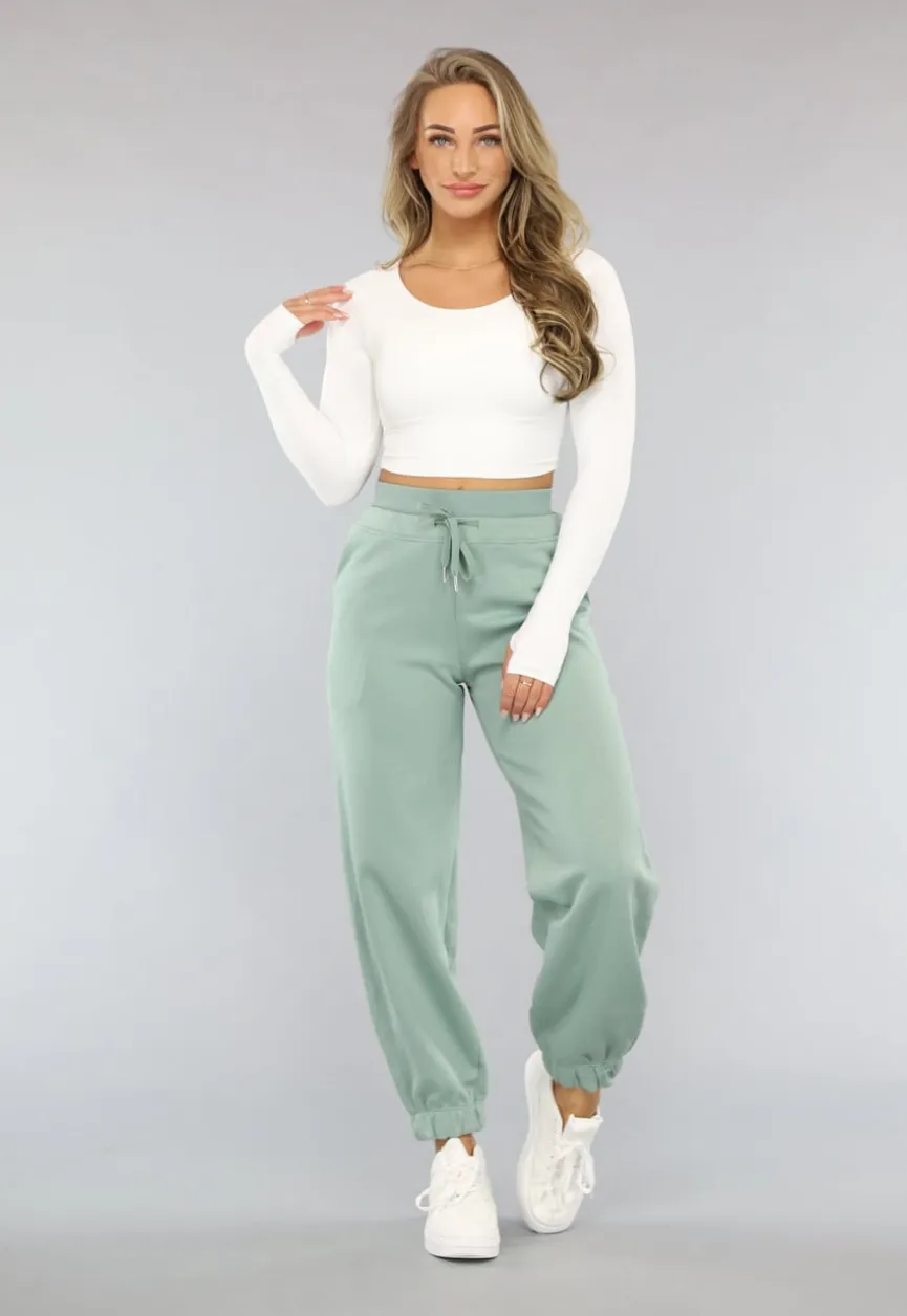 Mintgroene Joggingsbroek met Veters