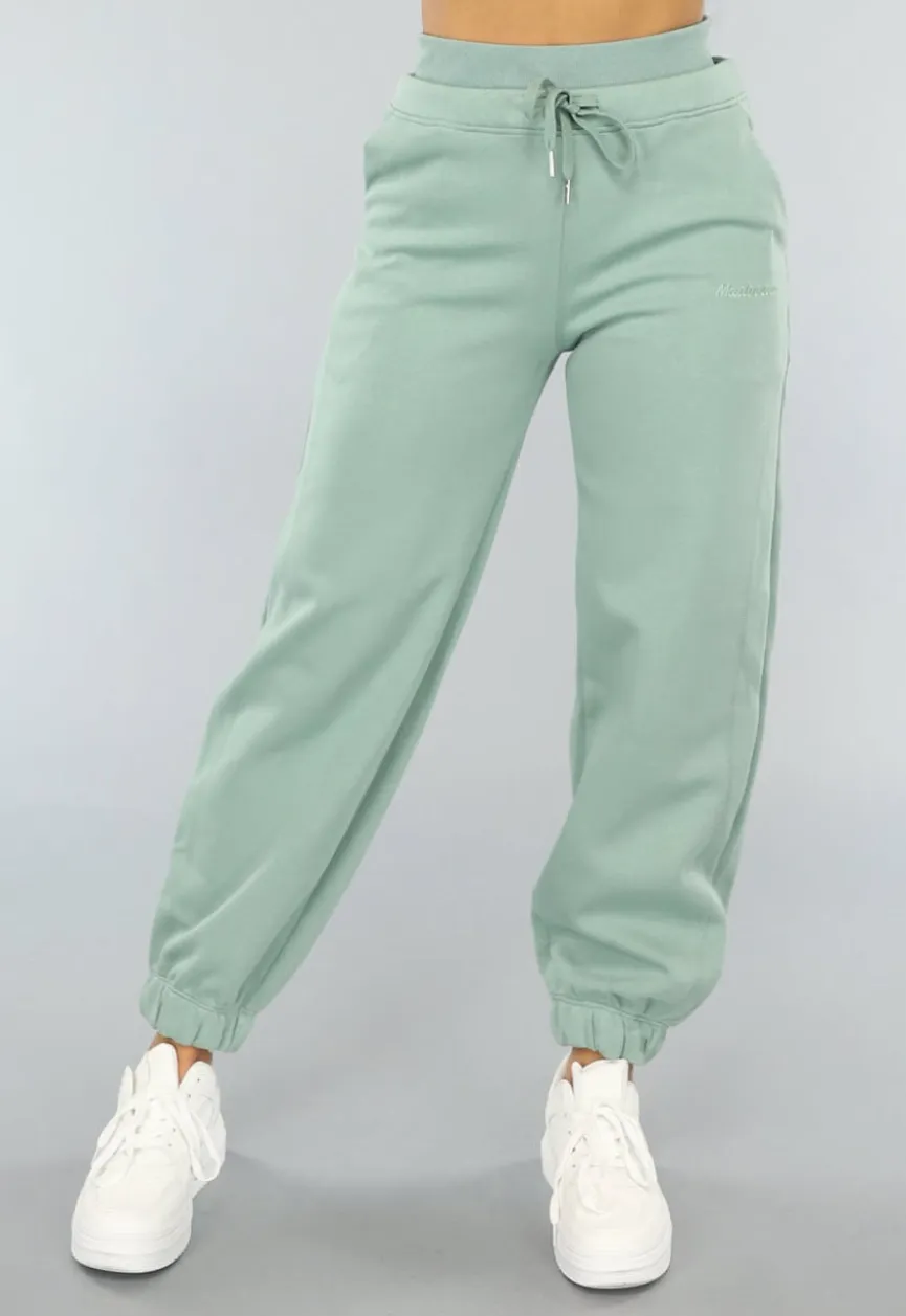 Mintgroene Joggingsbroek met Veters