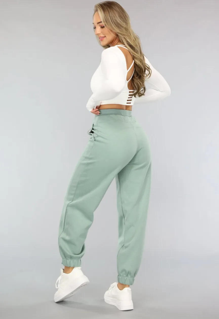 Mintgroene Joggingsbroek met Veters