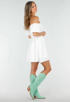 Mintgroene Suèdelook Cowboylaarzen