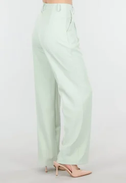 Mintgroene Wide Leg Pantalon