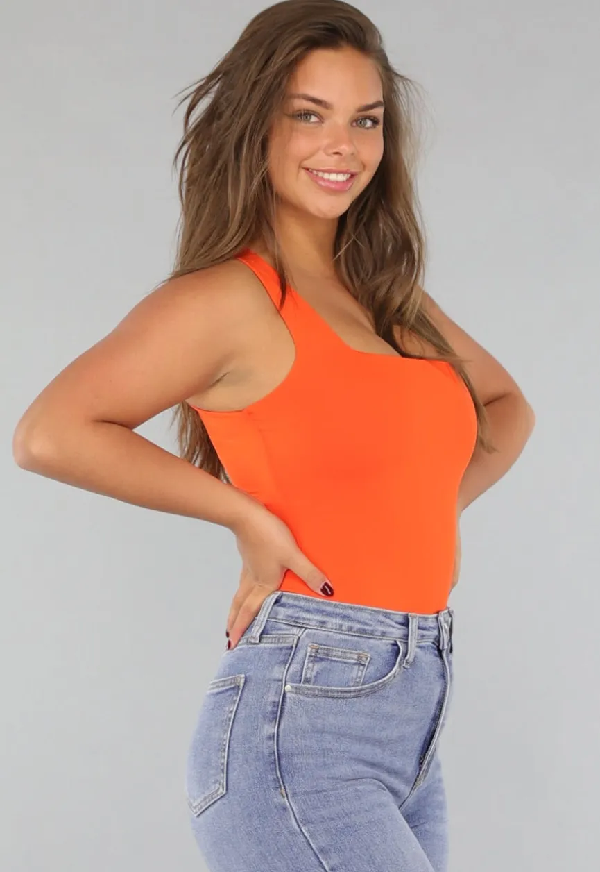 Mouwloze Oranje Bodysuit