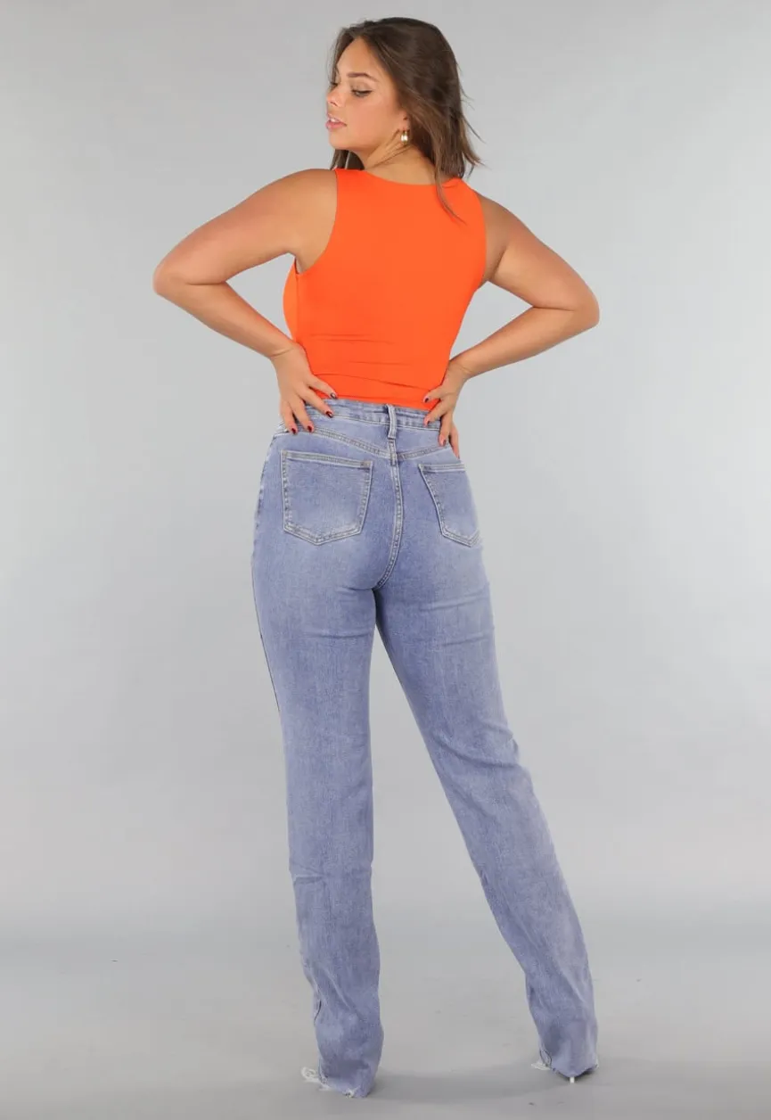 Mouwloze Oranje Bodysuit