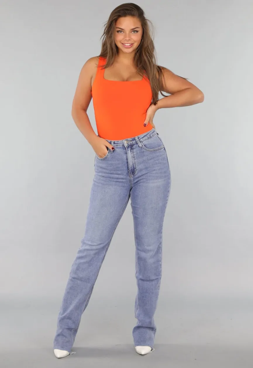 Mouwloze Oranje Bodysuit