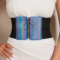 Multicolor Elastische Tailleriem met Ritssluiting