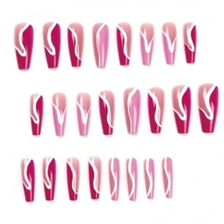 Multi Roze Swirl Nepnagels