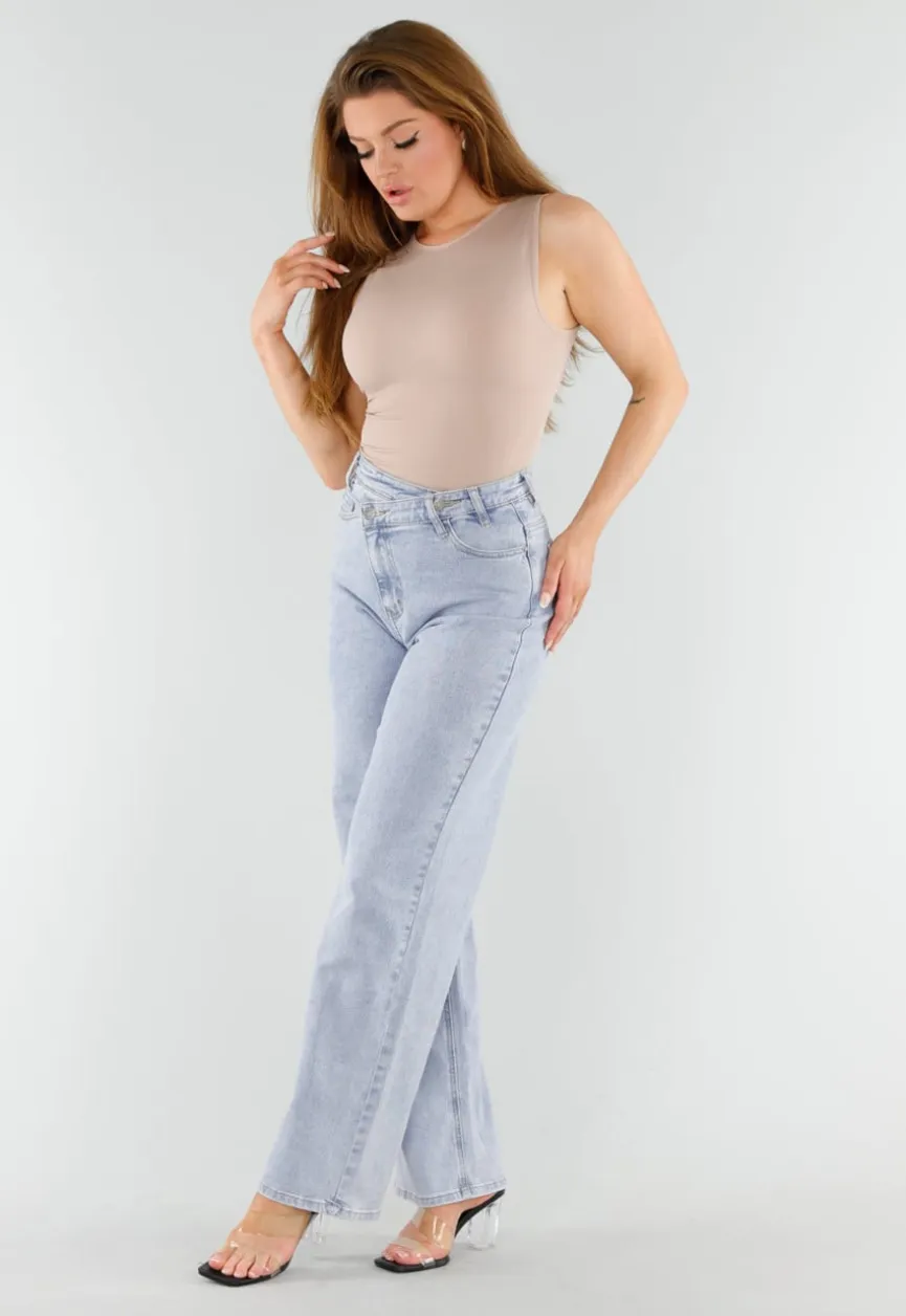 Naadloze Shaping Top in Beige met Hoge Halslijn
