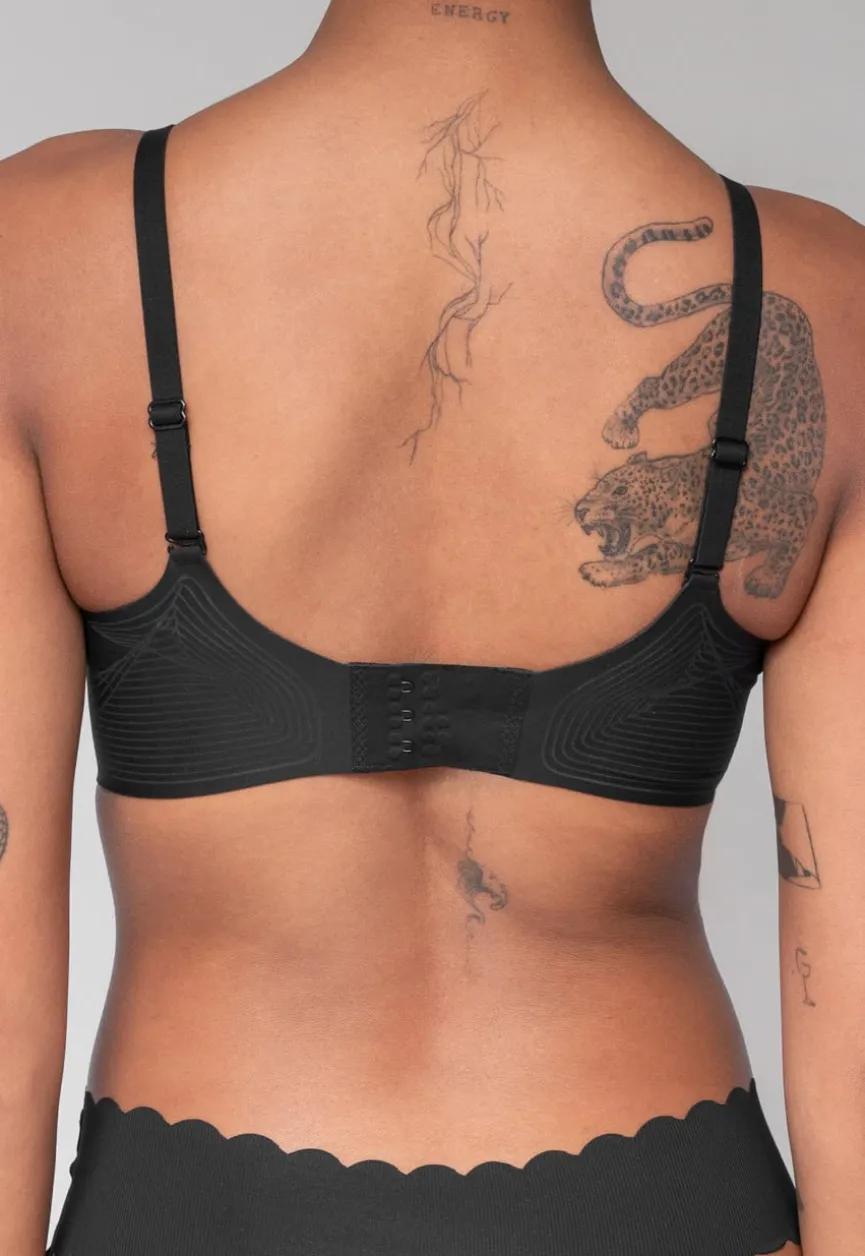 Naadloze Zwarte Softstretch BH Zonder Beugel