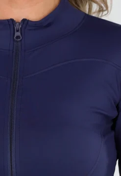 Navy Getailleerd Sportvest met Stretch en Duimgaten
