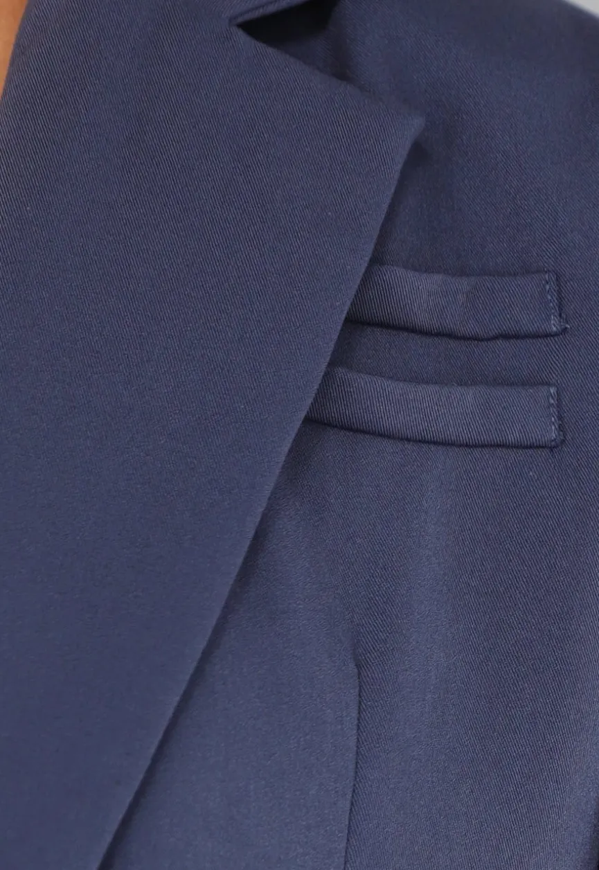 Navy Oversized Blazer met Tailleband