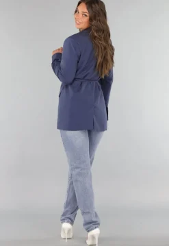 Navy Oversized Blazer met Tailleband
