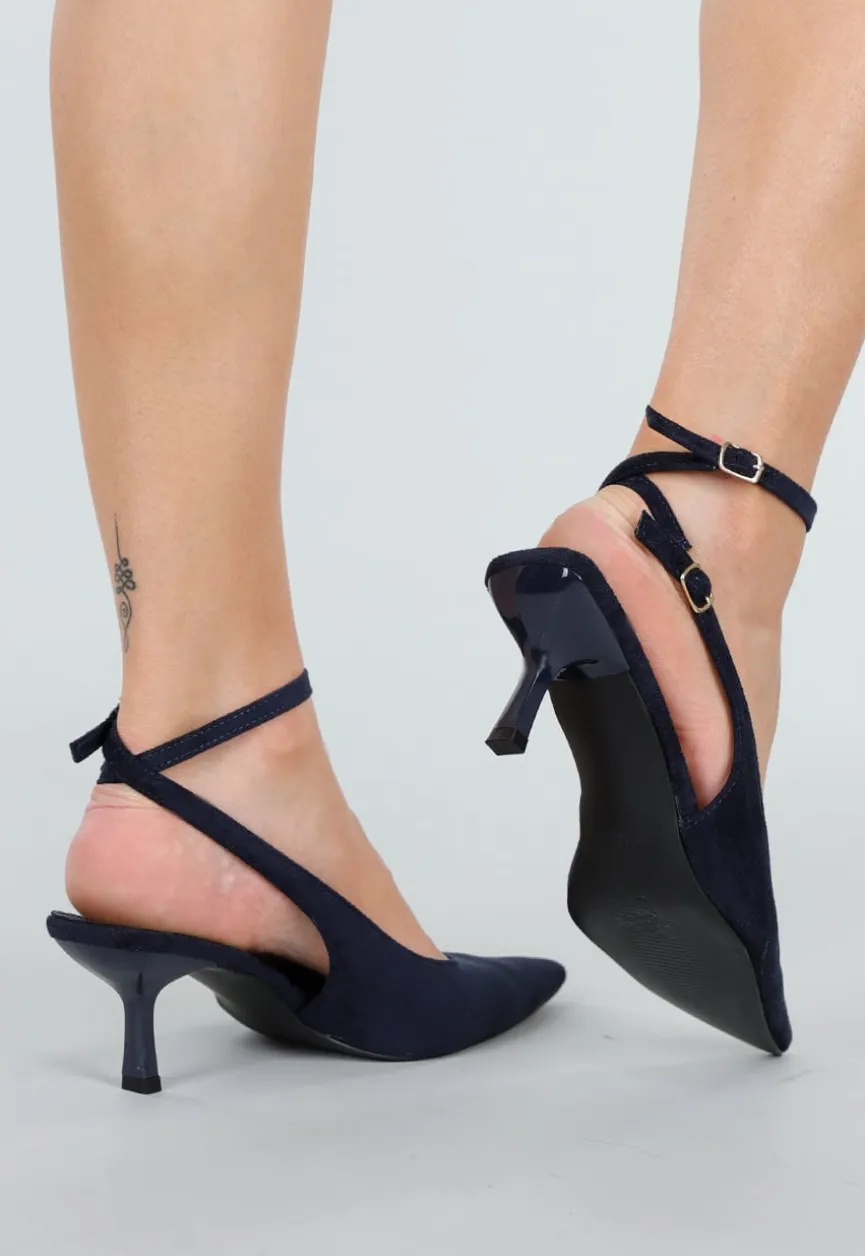 Navy Pumps met Enkelbandje en Puntneus