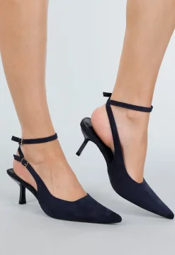 Navy Pumps met Enkelbandje en Puntneus