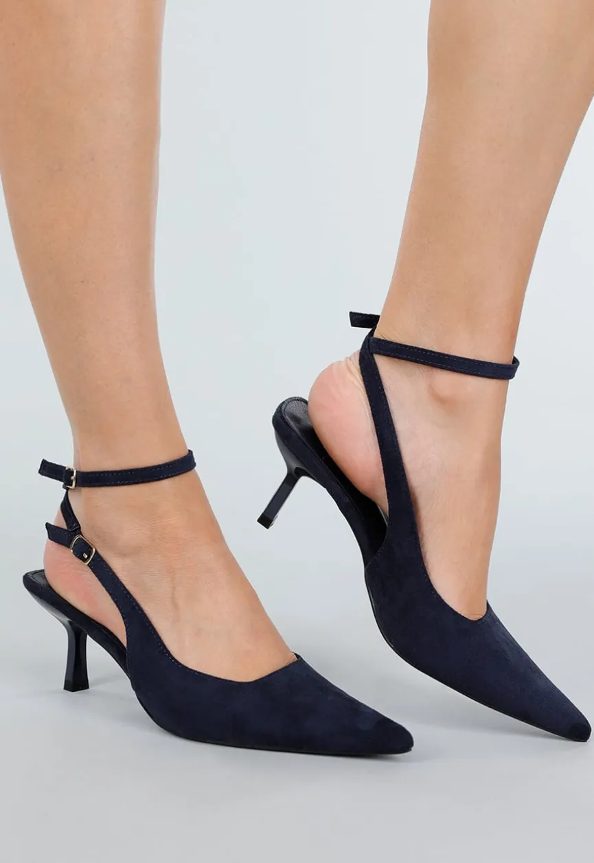 Navy Pumps met Enkelbandje en Puntneus