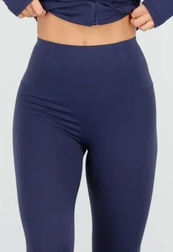 Navy Stretch Sportset met Strakke Legging en Vestje
