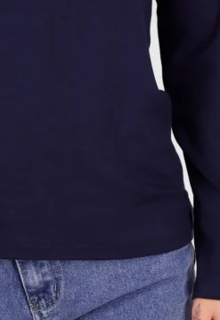 Navy Top met Stretch Lange Mouw