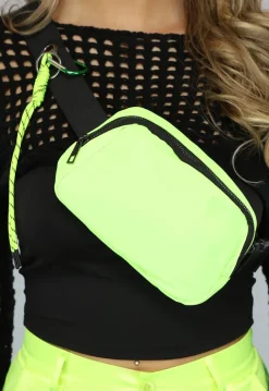 Neon Groene Fanny Pack met Karabijnhaak
