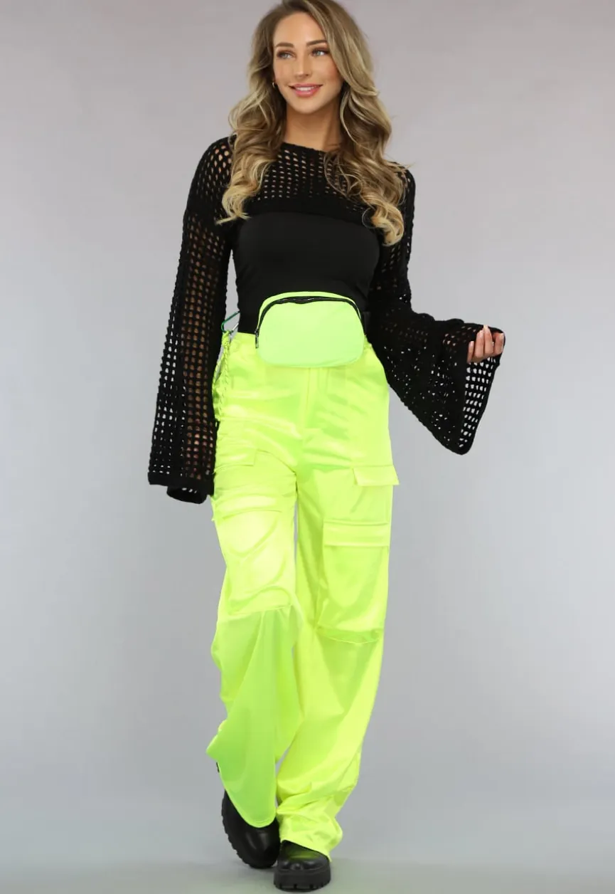 Neon Groene Fanny Pack met Karabijnhaak
