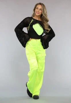 Neon Groene Fanny Pack met Karabijnhaak
