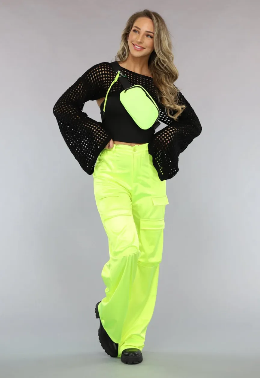 Neon Groene Fanny Pack met Karabijnhaak