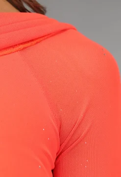 Neon Oranje Asymmetrische Glitter Top