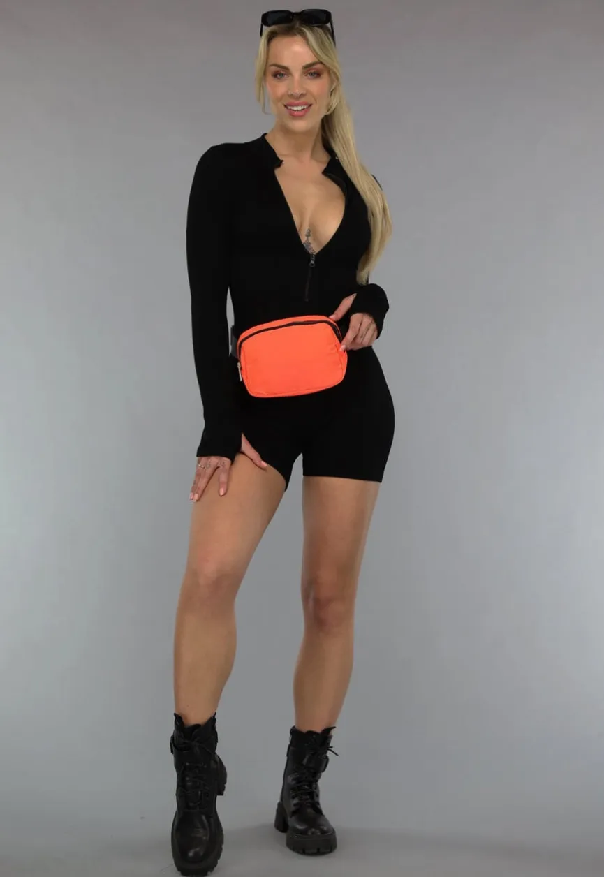 Neon Oranje Festival Tasje met Gespsluiting